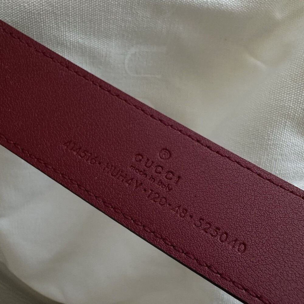 NEW Gucci Marmont Belt GG Logo Red Brown Monogram Canvas 120 cm 48 inch - Picture 8 of 8